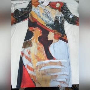 LE GALERISTE Dress Exclusive Abstract Art by Renee Durocher Small